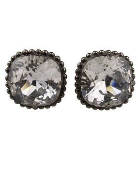 Sorrelli Womens Silver Tone Crystal Stud Earrings Round Elegant Jewelry